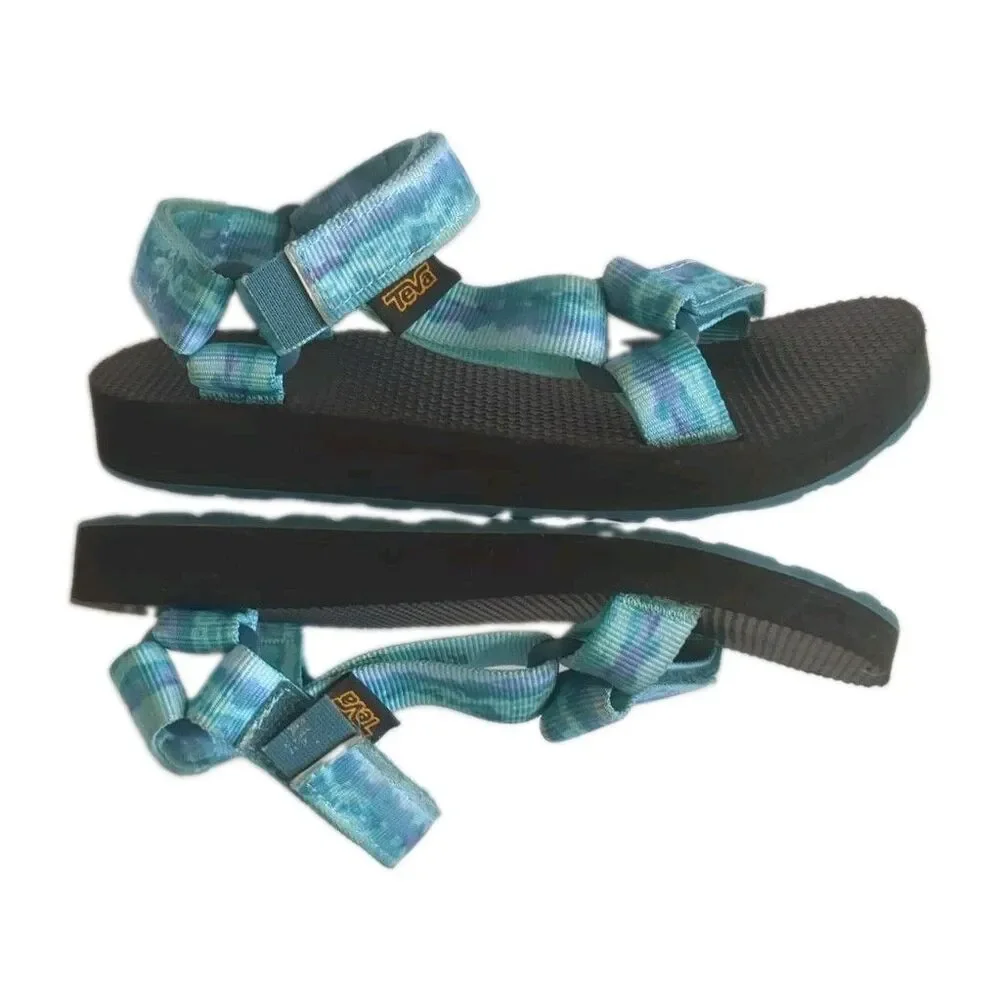 Teva Water Sandals Youth 13 Tie Dye Strap Hiking Outdoor Blue Green 112423C